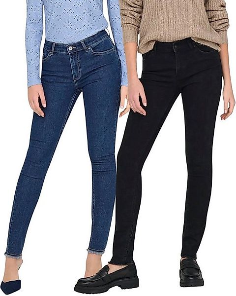 ONLY Skinny-fit-Jeans Fransen Jeanshose im Doppelpack günstig online kaufen