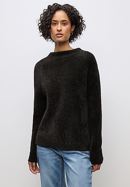 STREET ONE Stehkragenpullover aus softem Materialmix günstig online kaufen