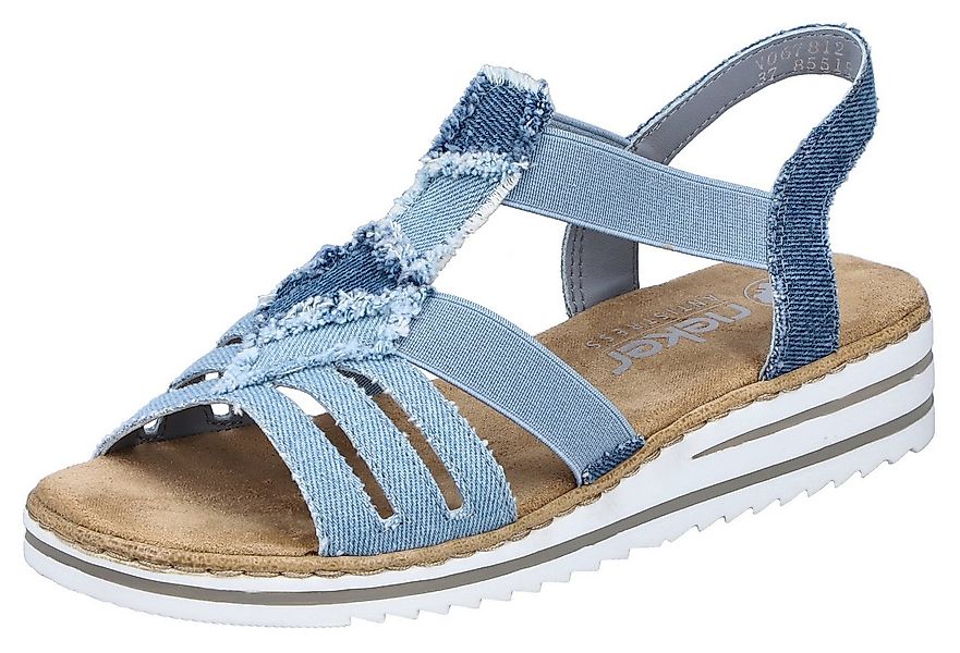 Rieker Keilsandalette Sommerschuh, Sandale, Plateau, Urlaubschuh mit seitli günstig online kaufen