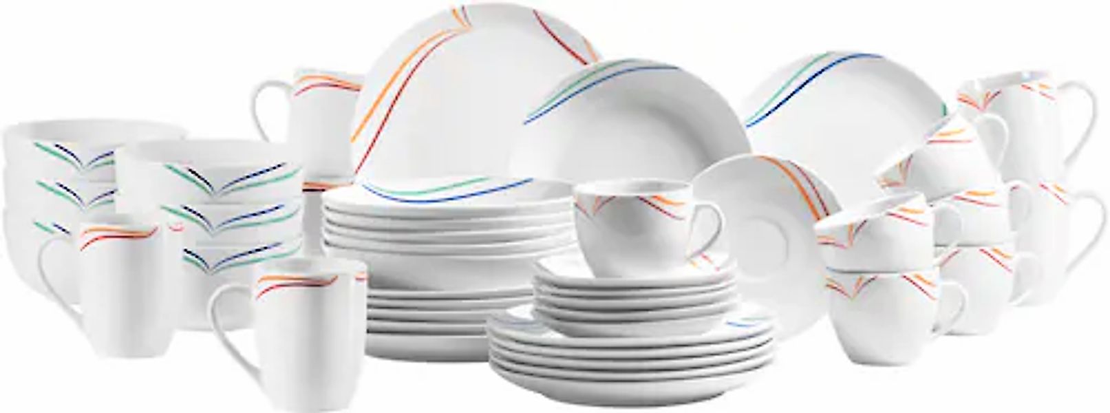 MÄSER Kombiservice »Geschirr-Set, Service Ciliana«, (Set, 42 tlg.), buntes günstig online kaufen