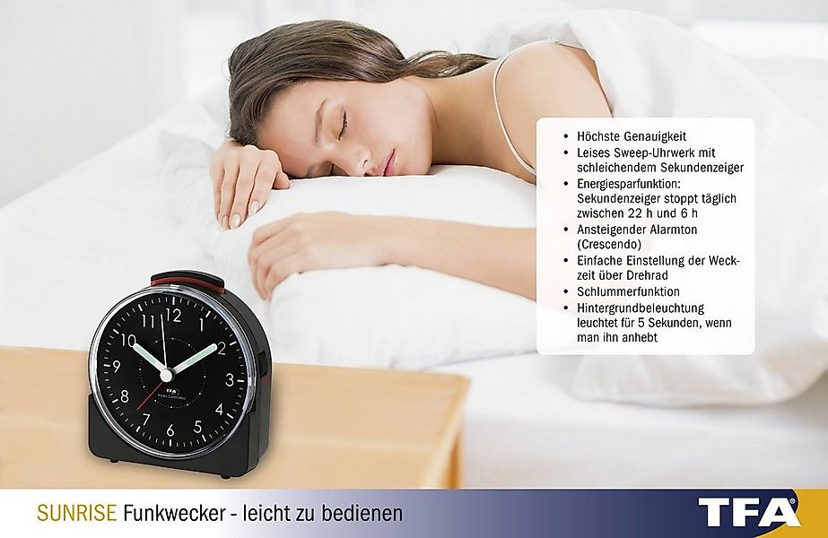 TFA Dostmann Funkwecker TFA 60.1513 Analoger Funk-Wecker SUNRISE günstig online kaufen
