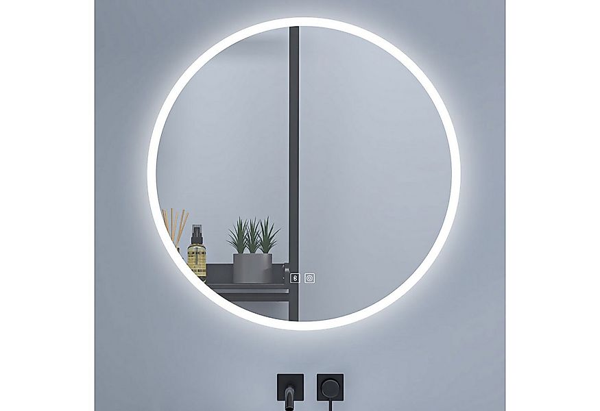 Aica Sanitär Badspiegel Rund Badezimmerspiegel mit LED Beschlagfrei +Dimmba günstig online kaufen