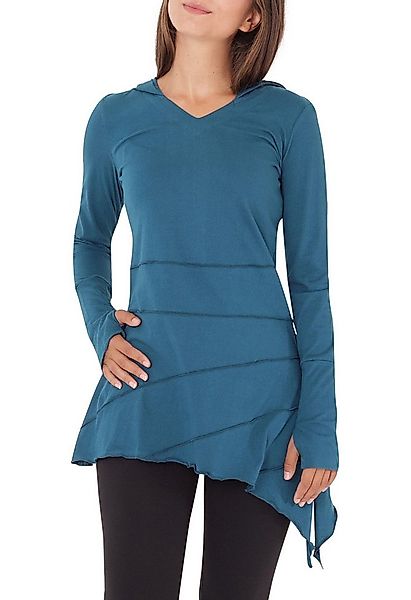 PUREWONDER Tunikakleid Longshirt Tunika aus leichter Baumwolle mit Zipfelka günstig online kaufen