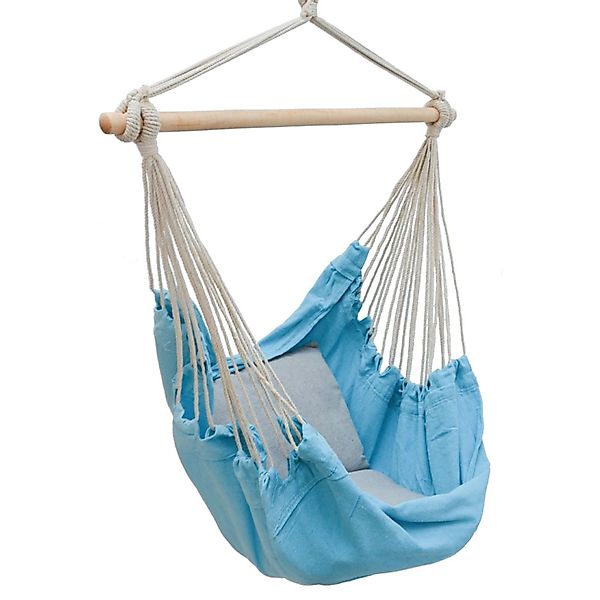 AMANKA Hängesessel inkl. 2 Kissen bis 120 kg 130 x 95 cm Blau günstig online kaufen
