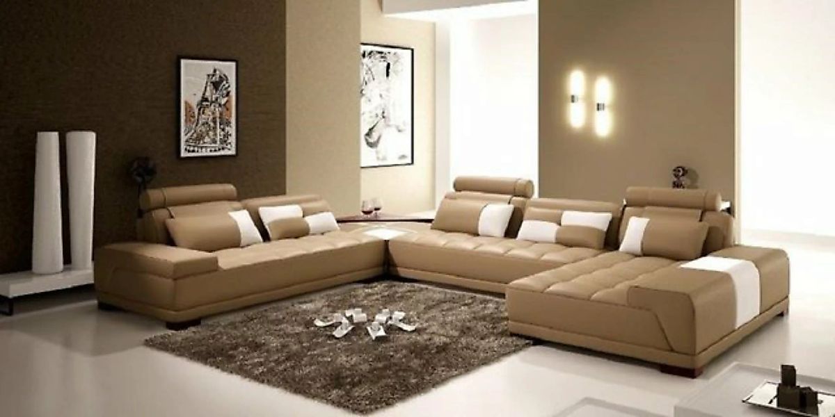 JVmoebel Ecksofa Ecksofa Ledersofa Polster Wohnlandschaft Couch Sofa Eckgar günstig online kaufen