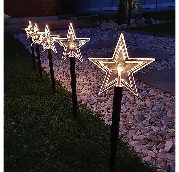 FHS LED Solarleuchte 35074 5 LED Leuchtstäbe warmweiß Stern Batterie günstig online kaufen