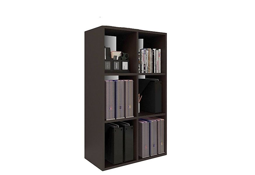 Coemo Standregal DELTA-6, Schwarz Standregal 65x30x98 cm Aktenregal Holz Ra günstig online kaufen