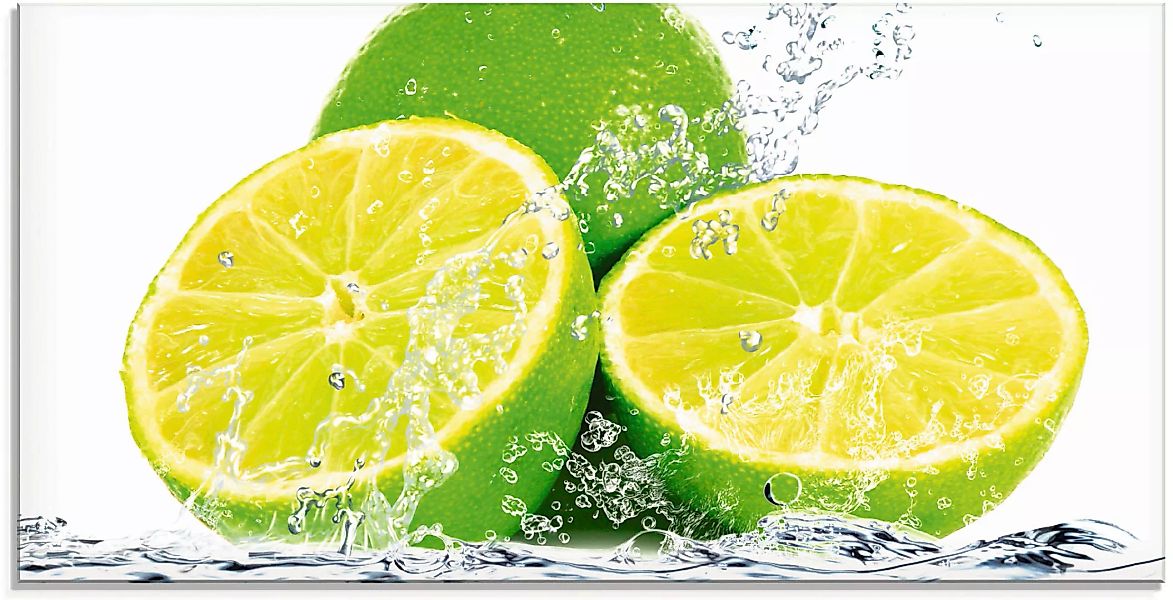 Artland Glasbild »Limette mit Spritzwasser«, Lebensmittel, (1 St.) günstig online kaufen