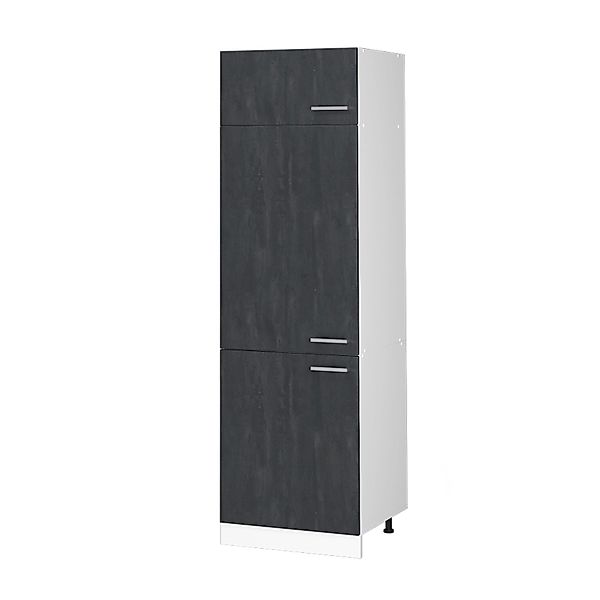 Vicco Kühlumbauschrank R-Line Hochschrank für die Küche Schwarz Beton/Weiß günstig online kaufen