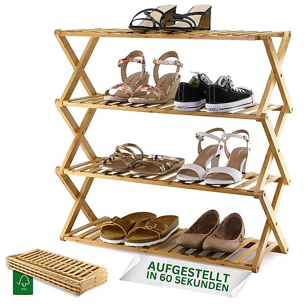 Felino Schuhregal Schuhablage Organizer aus Bambus günstig online kaufen