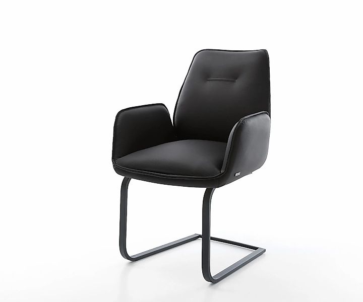 DELIFE Polsterstuhl Zoa-Flex, Freischwinger flach Schwarz günstig online kaufen