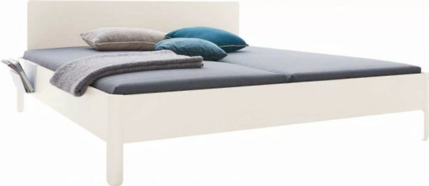 NAIT Doppelbett farbig lackiert Offwhite 140 x 210cm Mit Kopfteil günstig online kaufen