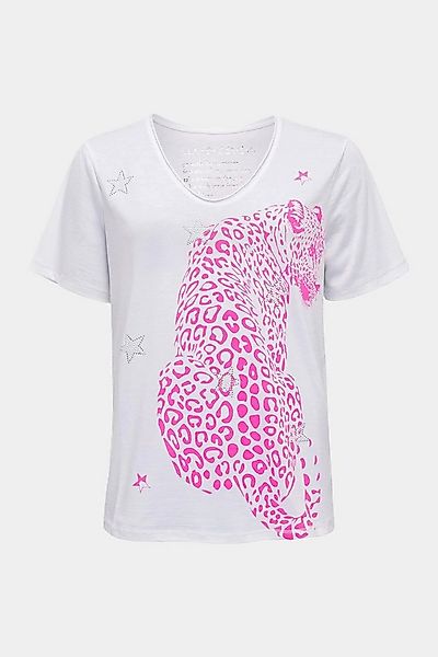 six-o-seven T-Shirt T-Shirt mit Leoparden-Stern-Print Y2K Chic Stil Pink So günstig online kaufen
