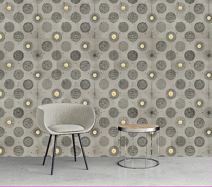 queence Vinyltapete »Ornamente«, bedruckt-Motiv-gemustert-3D-Optik-gepunkte günstig online kaufen