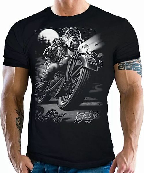 GASOLINE BANDIT® T-Shirt für Motorradfahrer und Biker: Cool Dog Riding günstig online kaufen