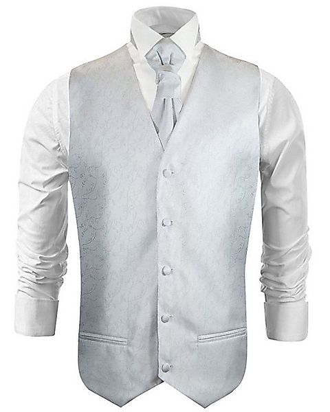 Paul Malone Anzugweste Herren Hochzeitsweste mit Plastron Set 2tlg Florale günstig online kaufen