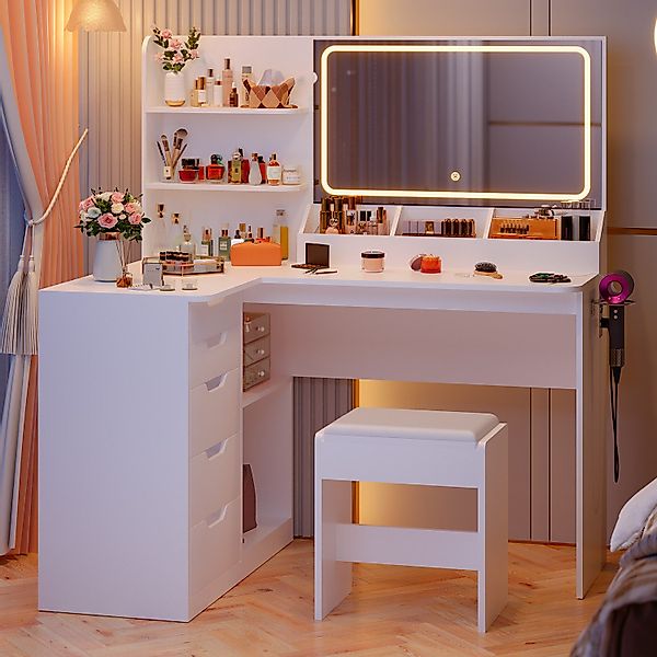 Furnicopia Schminktisch LED-Schminktisch mit großer Ablagefläche günstig online kaufen