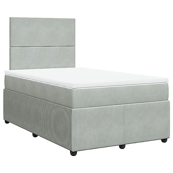 vidaXL Boxspringbett mit Matratze Hellgrau 120x200 cm Samt 3294604 günstig online kaufen