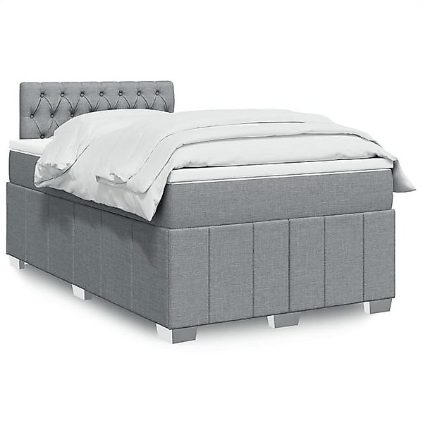 vidaXL Boxspringbett, Boxspringbett mit Matratze Hellgrau 120x190 cm Stoff günstig online kaufen