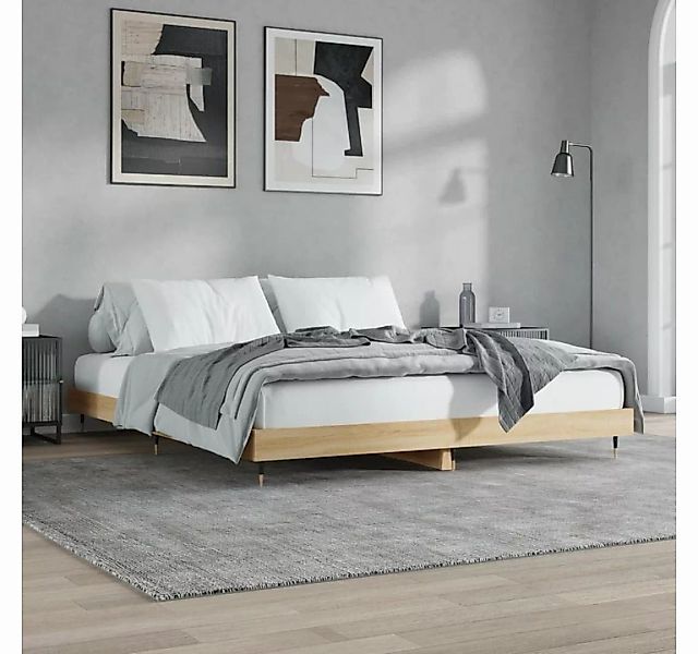 furnicato Bett Bettgestell Sonoma-Eiche 160x200 cm Holzwerkstoff günstig online kaufen