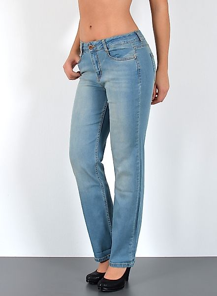 ESRA Straight-Jeans Stretch-Jeans Damen High Waist günstig online kaufen