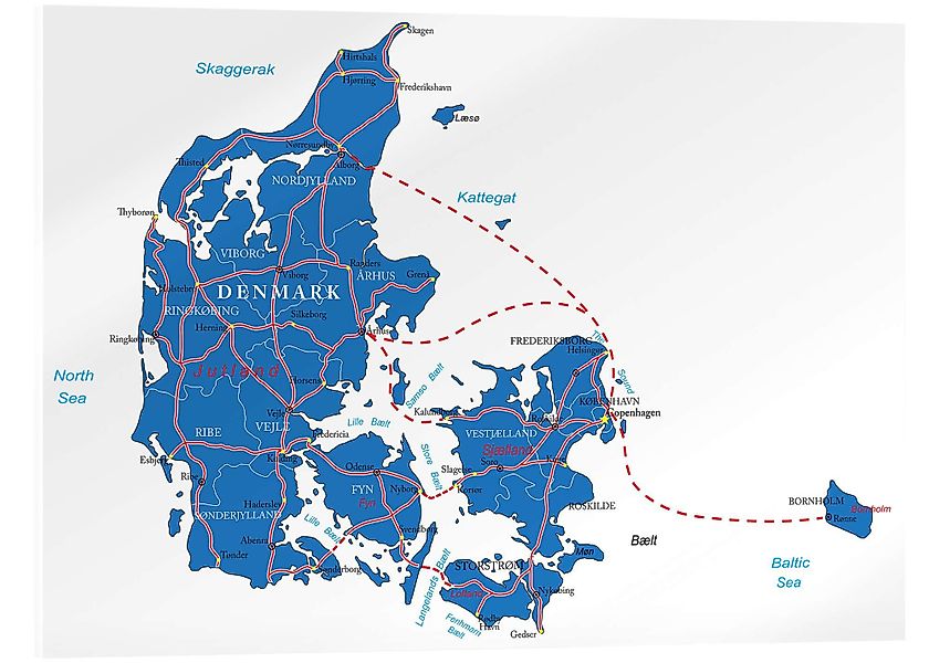 Posterlounge Poster Editors Choice, Dänemark Karte, günstig online kaufen