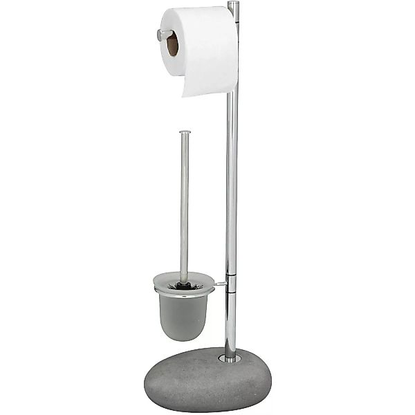 Wenko Stand WC-Garnitur Pebble Steingrau günstig online kaufen