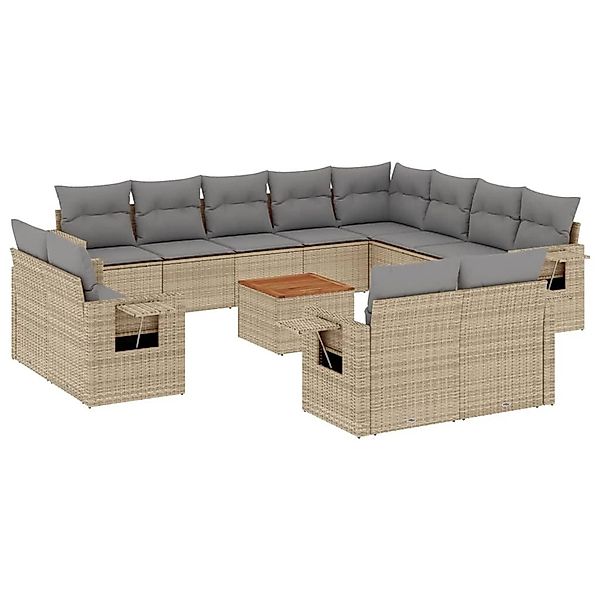 vidaXL Gartenlounge-Set 13-tlg. Garten-Sofagarnitur mit Kissen günstig online kaufen