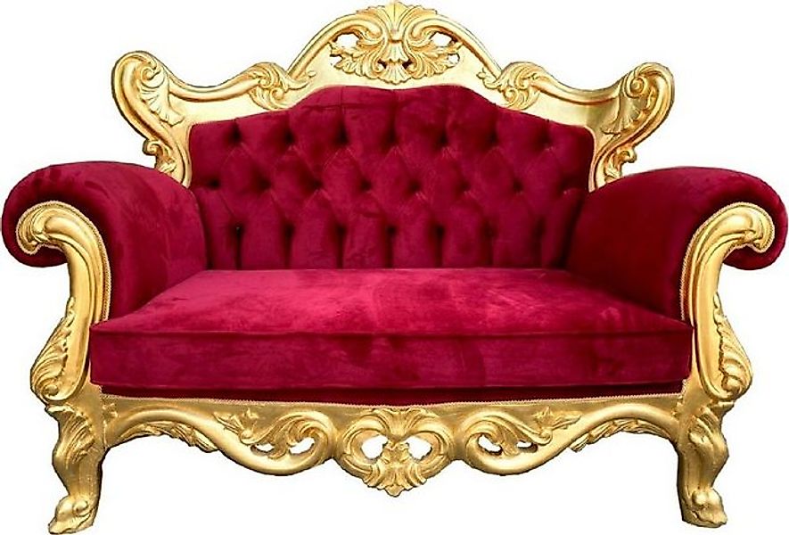 Casa Padrino 2-Sitzer Luxus Barock 2er Sofa Bordeauxrot / Gold - Prunkvolle günstig online kaufen