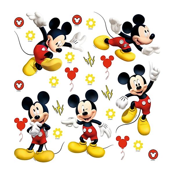 Disney Wandtattoo Micky Maus Rot und Gelb 30 x 30 cm 600229 günstig online kaufen