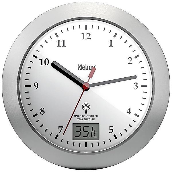 Mebus Wanduhr Funk Wanduhr (Badezimmer-/Feuchtraum geeignet) günstig online kaufen