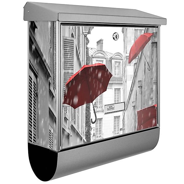 Banjado Briefkasten Edelstahl 38x39x12cm Mit Zeitungsfach Inkl. Montagemate günstig online kaufen