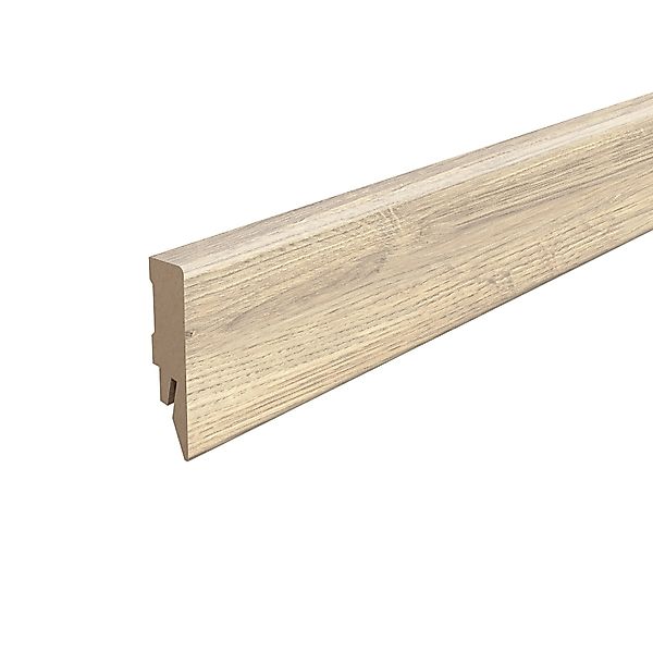 Egger Sockelleiste L636 Kubisch für Fußboden Rillington 6 cm Eiche Hell günstig online kaufen