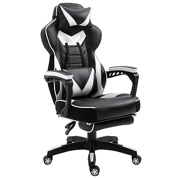 Vinsetto Ergonomischer Bürostuhl, Gaming Stuhl, Drehstuhl mit einziehbare F günstig online kaufen