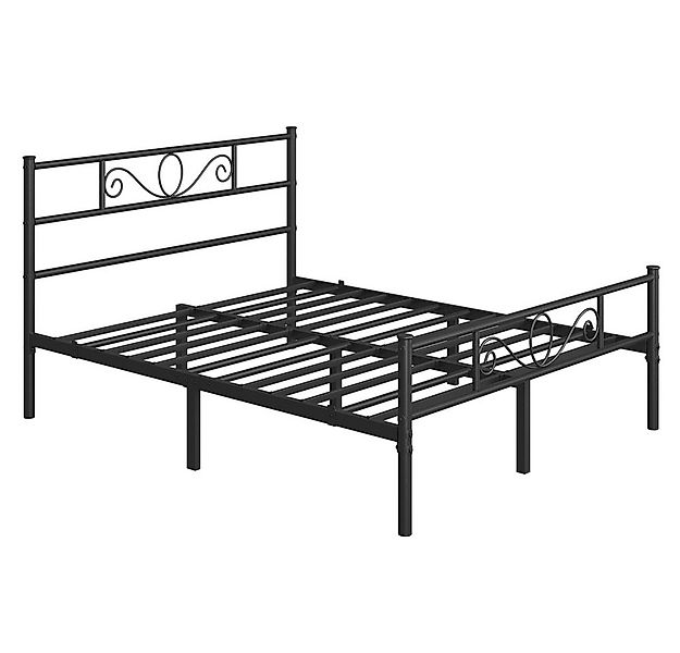 Yaheetech Bettgestell Metallbett mit Kopfteil, Einzelbett/Doppelbett Metall günstig online kaufen