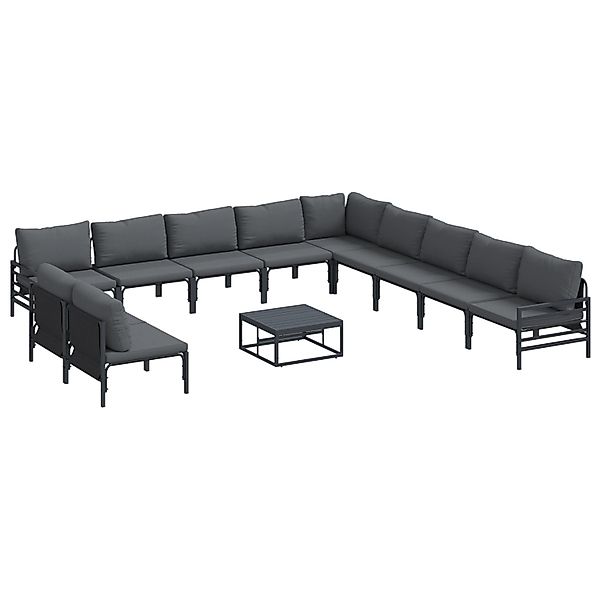 vidaXL Garten-Sofa-Set 12-Tlg Anthrazit Stahl 3379001 günstig online kaufen