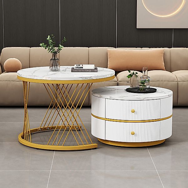 REDOM Couchtisch Runde Nestform, MDF-Material in günstig online kaufen