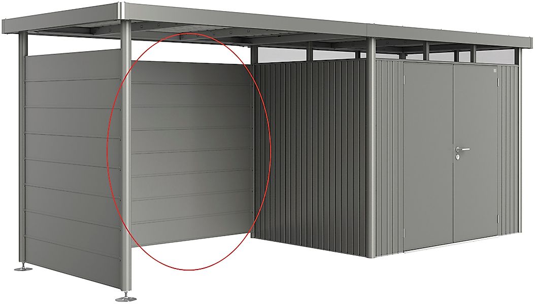 Biohort Gerätehaus-Rückwand "HighLine" quarzgrau-metallic günstig online kaufen