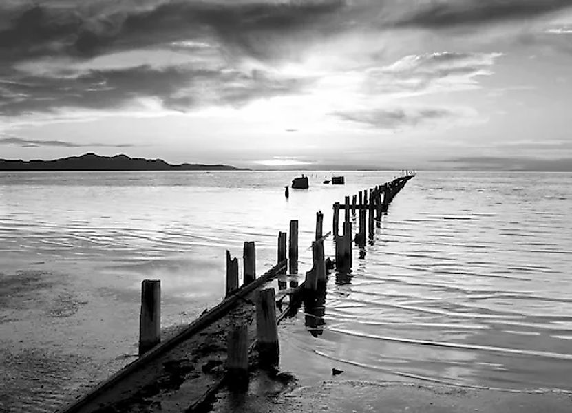 Papermoon Fototapete »Strand Schwarz & Weiß« günstig online kaufen