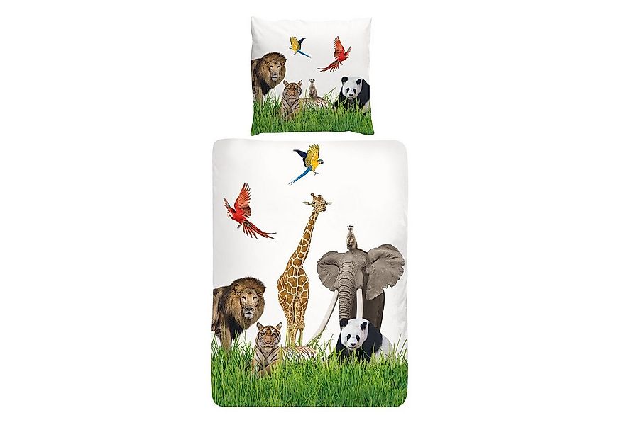 TRAUMSCHLAF Bettwäsche Löwe Panda Elefant, Renforce, 2 teilig günstig online kaufen