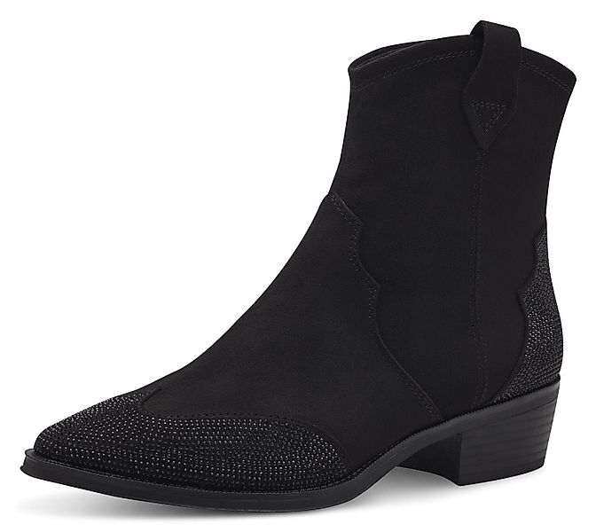 MARCO TOZZI Westernstiefelette, Blockabsatz, Cowboy Stiefelette, günstig online kaufen