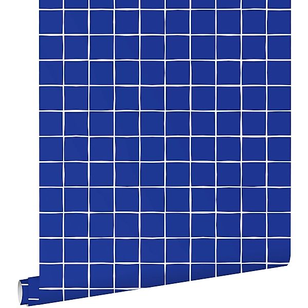 ESTAhome Tapete Karomuster Blau 50 x 900 cm günstig online kaufen