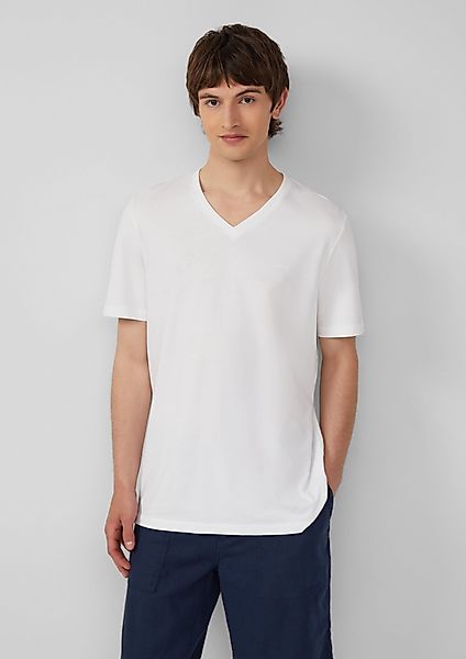 s.Oliver Kurzarmshirt Jersey-T-Shirt mit V-Ausschnitt und günstig online kaufen