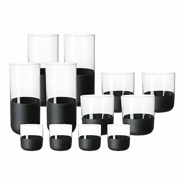 Villeroy & Boch Gläser-Set »Bargläser Manufacture Rock 12er Set schwarz-tra günstig online kaufen