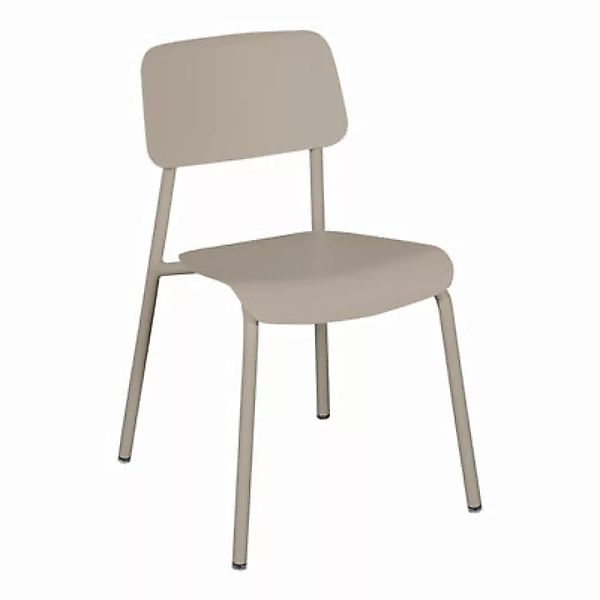 Stapelbarer Stuhl Studie metall beige / Aluminium - Fermob - Beige günstig online kaufen