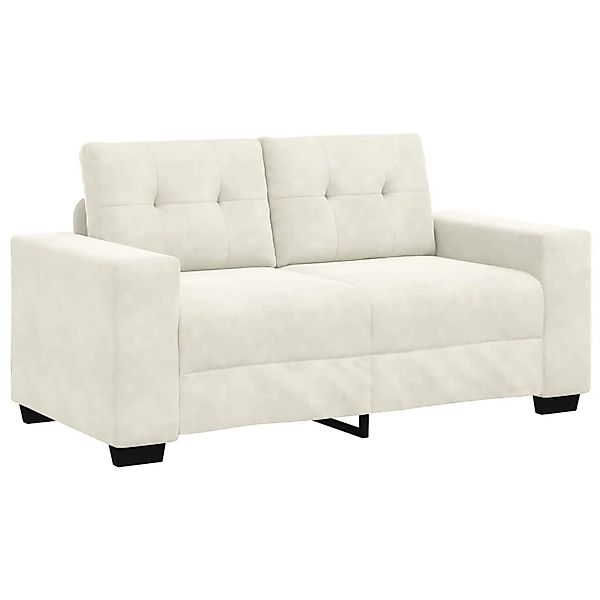 vidaXL Zweisitzer-Sofa mit Kissen Creme Samt 4105118 günstig online kaufen