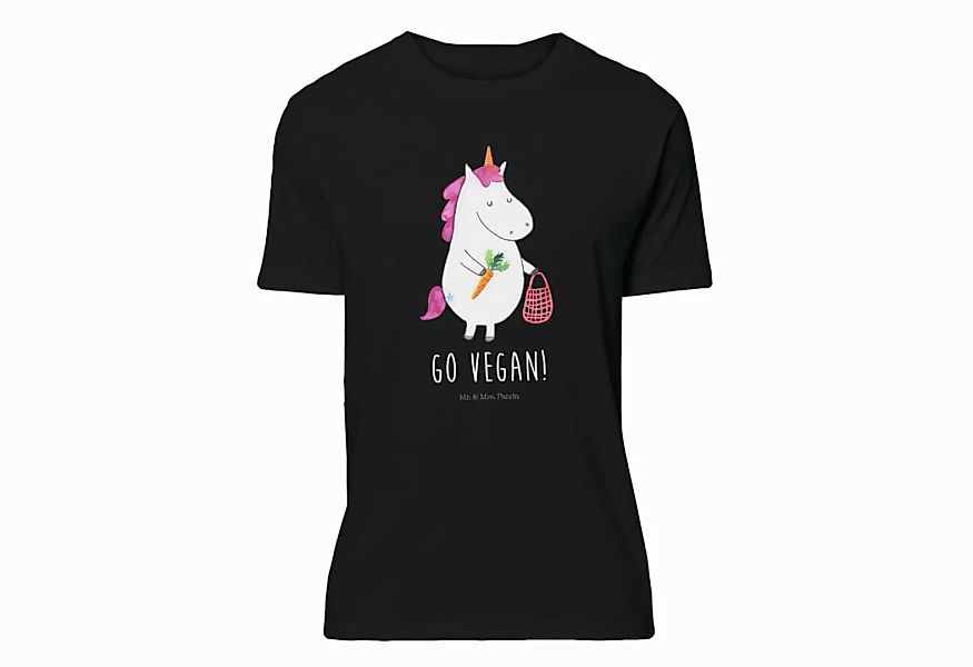 Mr. & Mrs. Panda T-Shirt Einhorn Vegan - Schwarz - Geschenk, Gesund essen, günstig online kaufen