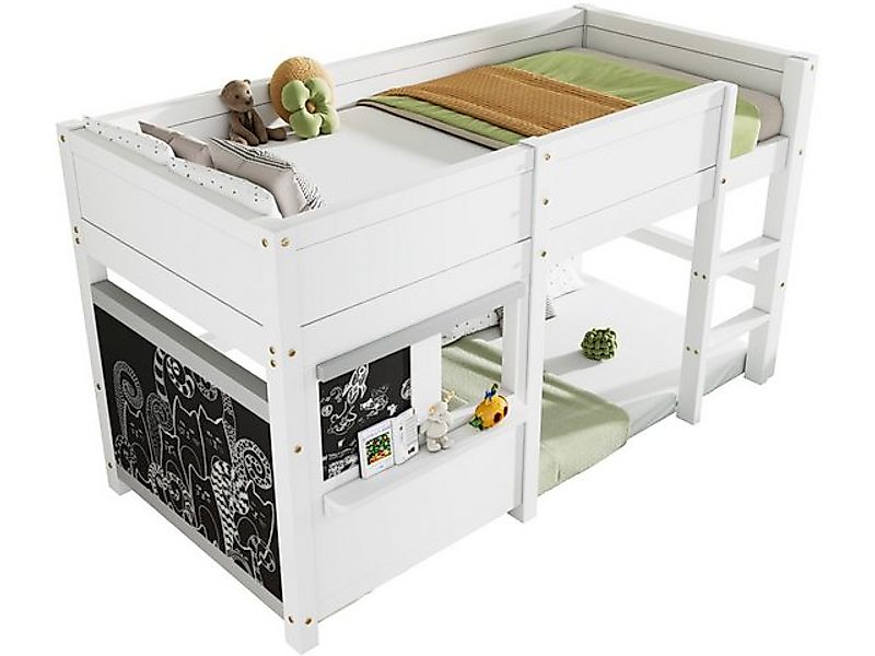 SeedWave Kinderbett Kinder-Etagenbett mit Spielbereich, Graffiti-Tafel, Mul günstig online kaufen