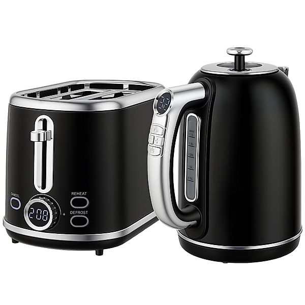 HOMCOM Wasserkocher Toaster Set 1,7L Edelstahl Wasserkocher 2 Scheiben Toas günstig online kaufen