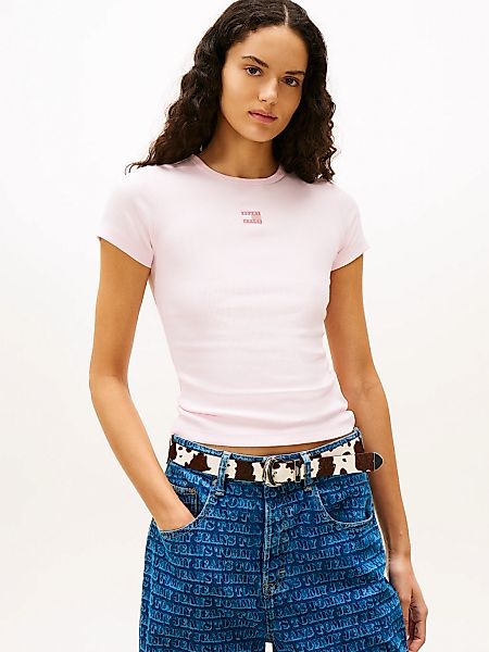 Tommy Jeans Kurzarmshirt "TJW SLIM BADGE RIB TEE" günstig online kaufen